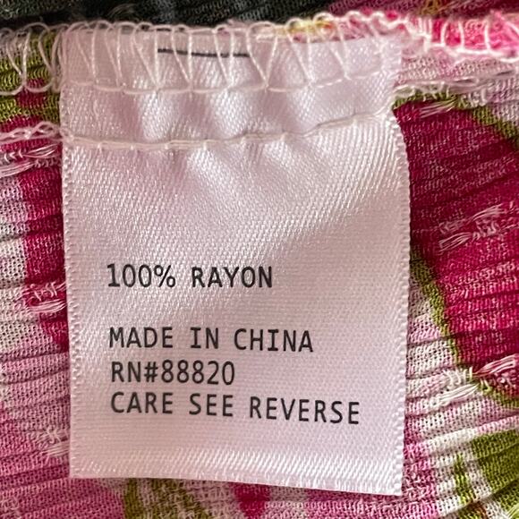 Rachel Rachel Roy Tropical Wide Leg Pants Womens LARGE Pull On Resort Vacation - Picture 6 of 7